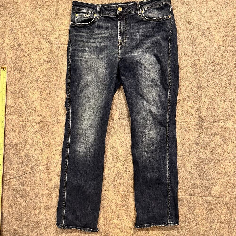 7‎ For All Mankind Jeans Mens 32x32 Blue Austyn Whiskered Straight Stretch Logo